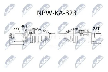 Kia ceed 2.0crdi полуось левая киа сид 2.0crdi на KIA NTY NPW-KA-323