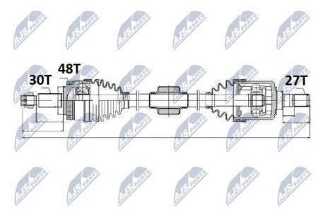 Полуось правая kia sportage 1.7/2.0, 49501-2Y900 NTY NPWKA327