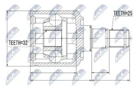 Land rover freelander шарнир равных угловых скоростей ленд ровер фриландер на LANDROVER NTY NPWLR002