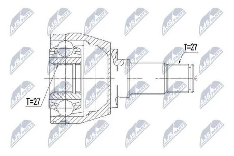 Mercedes w176 a160/a180 шарнир равных угловых скоростей правый мерседес w176 a160/a180 NTY NPWME081