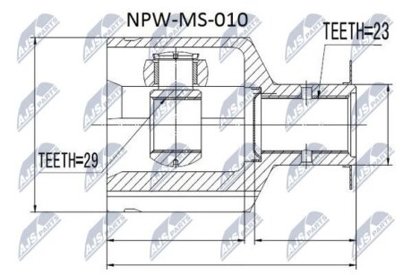 Шарнирный комплект, приводной вал на MITSUBISHI NTY NPW-MS-010