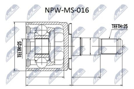 Внутренний шрус mitsubishi pajero v14wv55w pajero sport k94w,mb160655 NTY NPWMS016