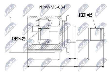 Lander 4wd шрус левый, правый митцубиши аутландер 4wd mn156836 NTY NPWMS034
