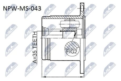 Внутренний шрус mitsubishi pajero v87,3815a196 NTY NPWMS043