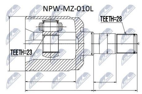 Mazda 626 ge шарнир равных угловых скоростей левый мазда 626 ge на MAZDA NTY NPW-MZ-010L