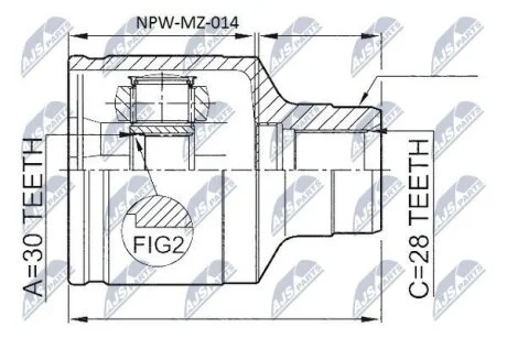 Внутренний шрус mazda 626 gf 2.0td 9702,gd1722520 NTY NPW-MZ-014