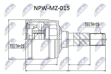 Шарнирный комплект, приводной вал на FORD,MAZDA NTY NPWMZ015
