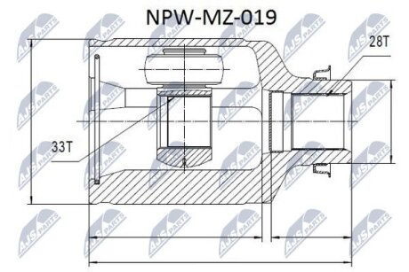 Mazda 6 gg/gy шарнир равных угловых скоростей правый мазда 6 gg/gy на MAZDA NTY NPW-MZ-019