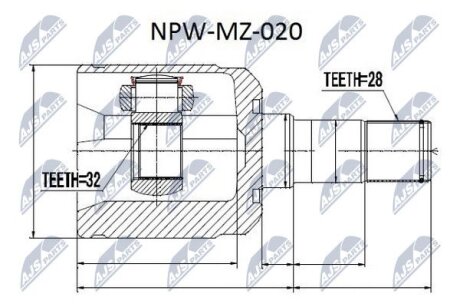 Mazda 6 gg/gy шарнир равных угловых скоростей левый мазда 6 gg/gy на MAZDA NTY NPW-MZ-020