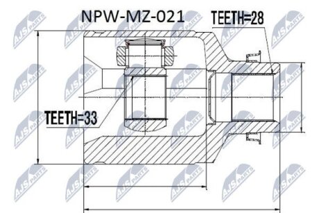 Mazda 6 gg/gy шарнир равных угловых скоростей правый мазда 6 gg/gy на MAZDA NTY NPW-MZ-021