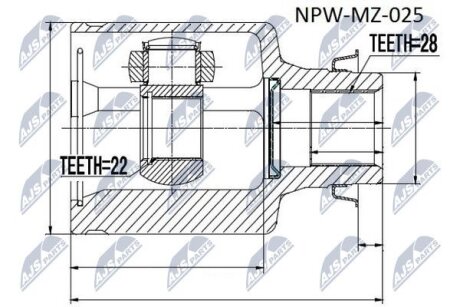 Mazda 3 bk шарнир равных угловых скоростей правый мазда 3 bk на MAZDA NTY NPW-MZ-025