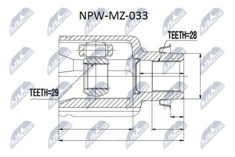 Mazda 323 bj шарнир равных угловых скоростей правый мазда 323 bj на MAZDA NTY NPW-MZ-033