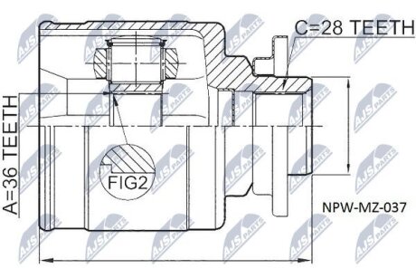 Внутренний шрус mazda bt50 0611 ford ranger es 09,1447140 NTY NPW-MZ-037