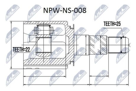 Infiniti fx35 шарнир равных угловых скоростей правый инфинити fx35 на INFINITI,NISSAN NTY NPW-NS-008
