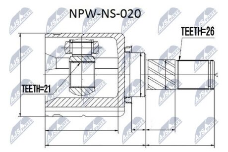 Внутренний шрус nissan micra mtm k12 1.0 45323,39204ay125 NTY NPWNS020