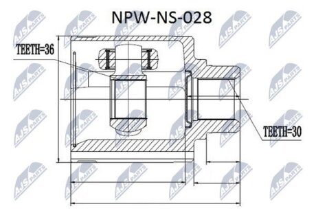 Внутренний шрус nissan murano z50 11.200407 передний,39771cc40a NTY NPWNS028