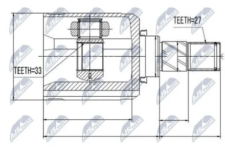Внутренний шрус nissan qashqai 2.0i 2wd 0613,39101jd22c NTY NPW-NS-032