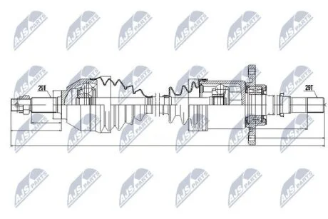 Nissan qashqai 4wd полуось правая нисан кашкай 4wd на NISSAN,RENAULT NTY NPWNS043