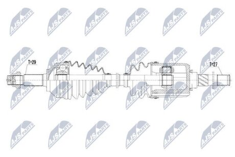 Полуось передняя левая в сборе (NISSAN QASHQAI J10E 2006-2013, 2.0 4WD CVT) NTY NPWNS055