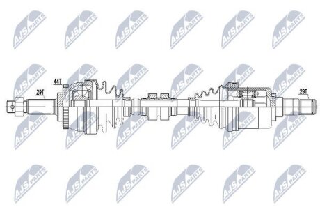 Полуось (привод передняя левая) на nissan x-trail t30, 39101-8H710 NTY NPWNS060