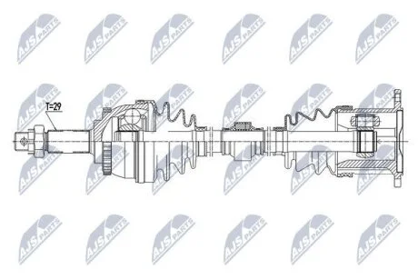 Полуось nissan x-trail t30 01-06 /право,mtm/ 391008h712 NTY NPWNS066
