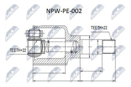 Внутренний шрус peugeot 206 1.1 1.4 98,32726e NTY NPW-PE-002