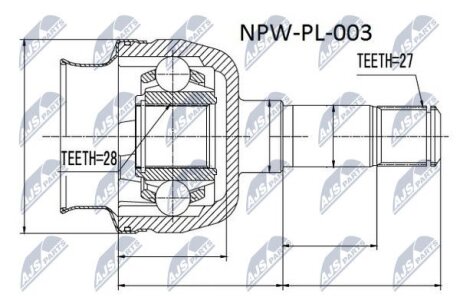 Opel vectra c шарнир равных угловых скоростей опель вектра с NTY NPWPL003