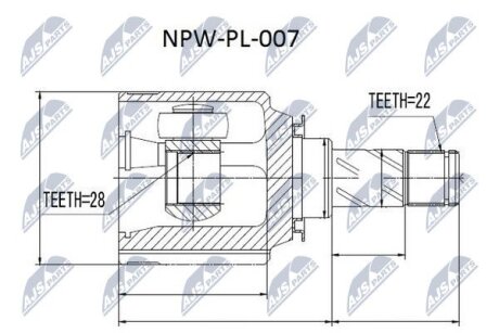 Внутренний шрус opel corsa b комбо i,374091 NTY NPW-PL-007