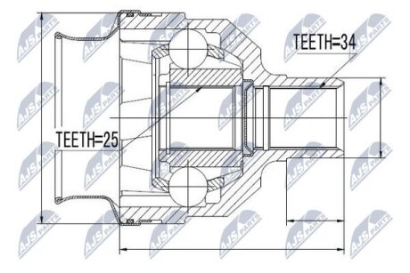 Внутренний шрус opel astra h zafira b,1603272 NTY NPW-PL-025