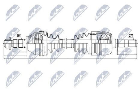 Приводной вал opel astra j 2.0cdti 09- /mtm,12762089 NTY NPWPL043