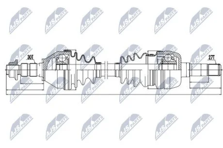 Приводной вал opel astra j 2.0cdti 09- /mtm,12762089 NTY NPWPL043