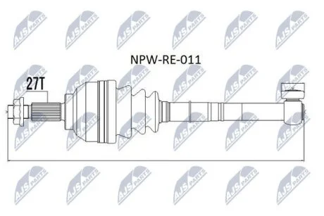 Приводной вал на Renault NTY NPW-RE-011