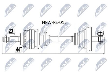 Renault clio ii полуось левая рено клио іі на NISSAN,RENAULT NTY NPW-RE-015