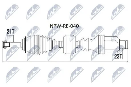 PрЭOЧ NAPиDOWA DACIA LOGAN 1.2,1.4,1.6 04-, SANDERO 1.2,1.4,1.6 08- /PRAWA/ NTY NPWRE040