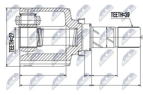 Внутренний шрус renault master fwd 2.3dci 11 opel movano 2.3cdti 11,391012360r NTY NPWRE043
