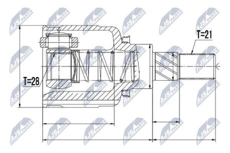 Внутренний шрус dacia duster 10 задний,396004652r NTY NPWRE053