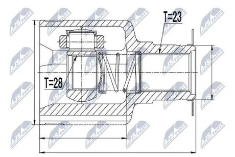 ШАРНІР РІВНИХ КУТОВИХ ШВИДКОСТЕЙ NTY NPWRE055