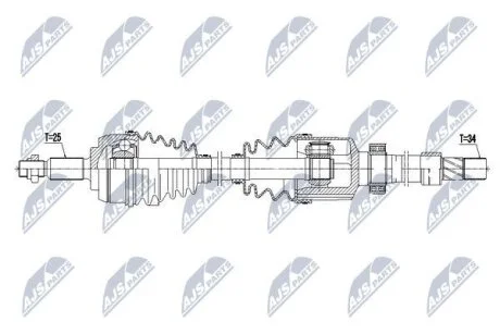 Renault captur полуось правая рено каптур на RENAULT NTY NPWRE058