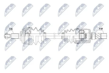 Renault megane iii полуось левая рено меган ііі NTY NPWRE099