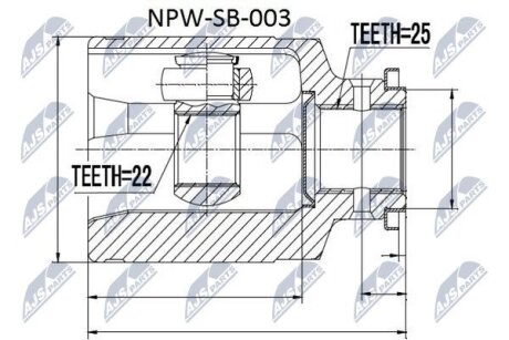 Внутренний шрус subaru forester s10 atm 2.0 9602 impreza g10 atm 2.0 9200, 28092-AA020 NTY NPW-SB-003
