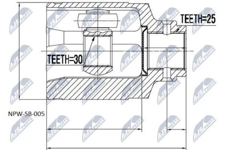 Внутренний шрус subaru forester s10 2.0 9602 impreza g10 2.0 9200,28021ac200 NTY NPWSB005