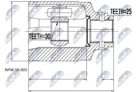 Внутренний шрус subaru forester s10 2.0 9602 impreza g10 2.0 9200,28021ac200 NTY NPWSB005