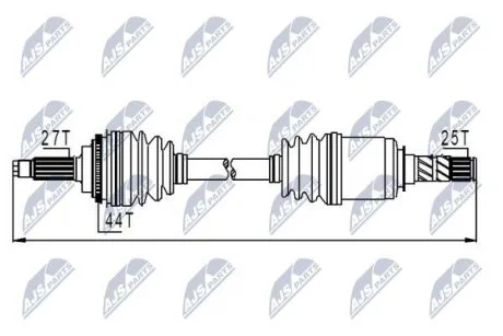Полуось левая правая subaru impreza 01- forester 02-08, 28321fe170 NTY NPWSB009