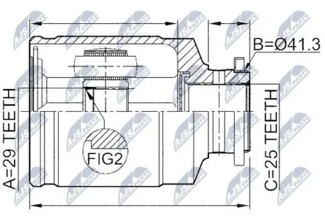 Внутренний шрус subaru forester 9602 импреза 9207,28093ac030 NTY NPWSB011