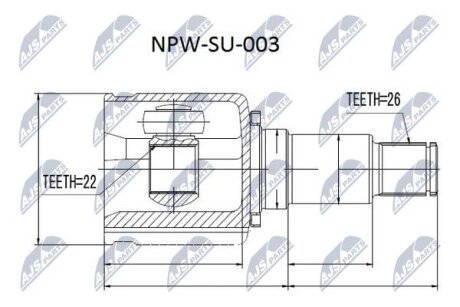 Suzuki grand vitara jb416/420/627 шарнир равных угловых скоростей правый сузуки гранд витара jb416/4 NTY NPWSU003