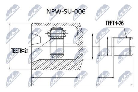 Шарнирный комплект, приводной вал на SUZUKI NTY NPW-SU-006