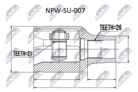 Suzuki liana rh413/416/418 шарнир равных угловых скоростей правый сузуки лиана rh413/416/418 на SUZ NTY NPWSU007