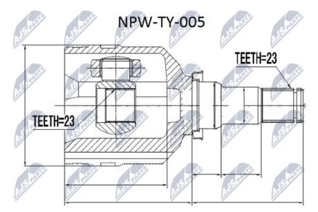 Внутренний шрус Toyota carina e 92 avensis 97,4340312040 NTY NPW-TY-005