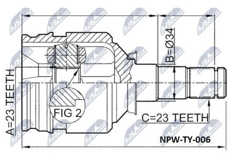 Toyota yaris jp шарнир равных угловых скоростей тойота ярис jp на Toyota NTY NPWTY006