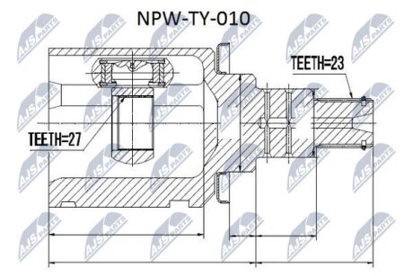 Внутренний шрус toyota rav4 2.0 2.0d,4304042021 NTY NPW-TY-010